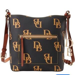 New Dooney & Bourke Monogram Charcoal zip sack